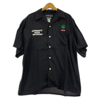 半袖シャツ WACKO MARIA HIGH TIMES 舐逹麻刺繍款単 オープンカラーシャツ M ブラック M ブラック