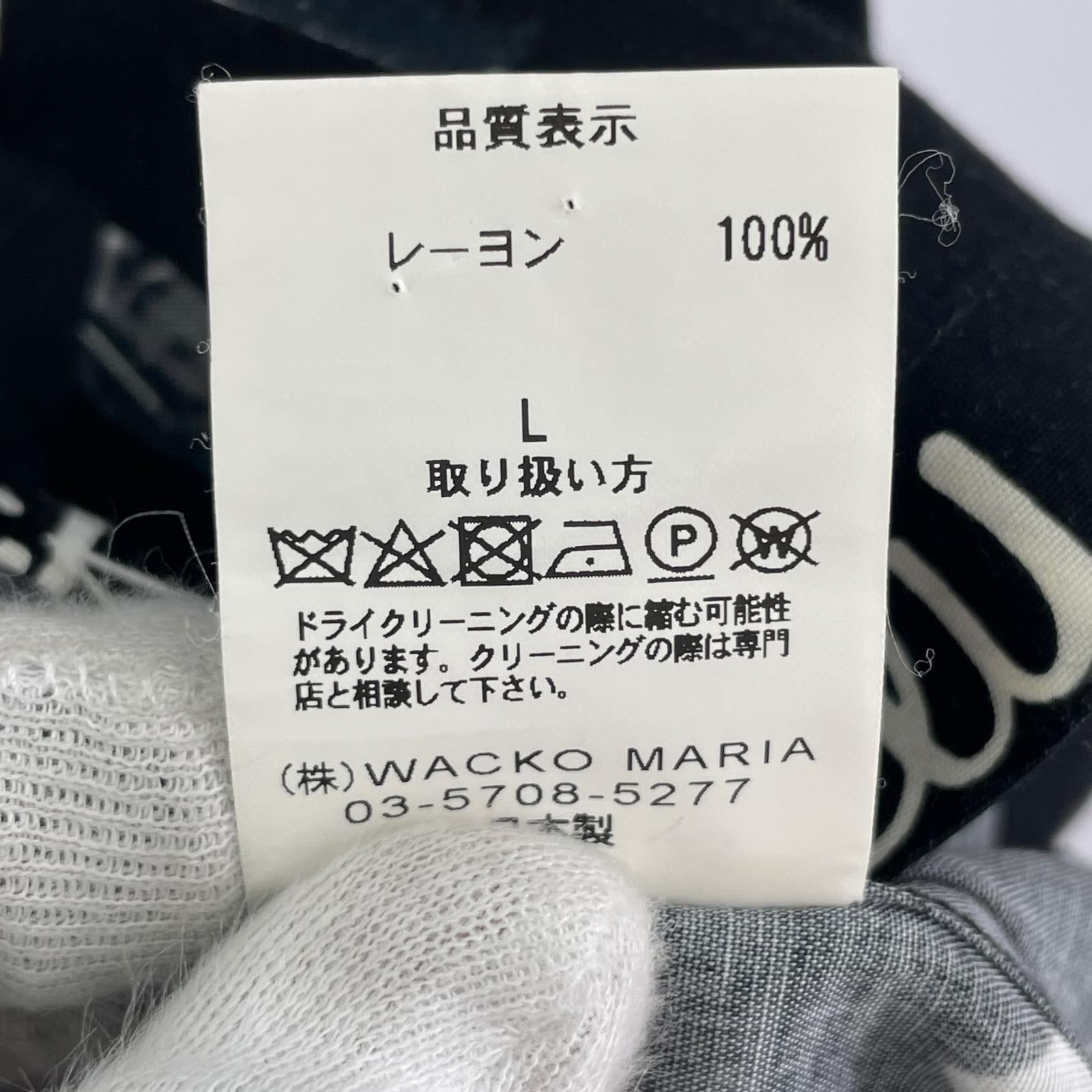 半袖シャツ WACKO MARIA ROCKABILLY S/S HAWAIAN SHIRT L ブラック L ブラック
