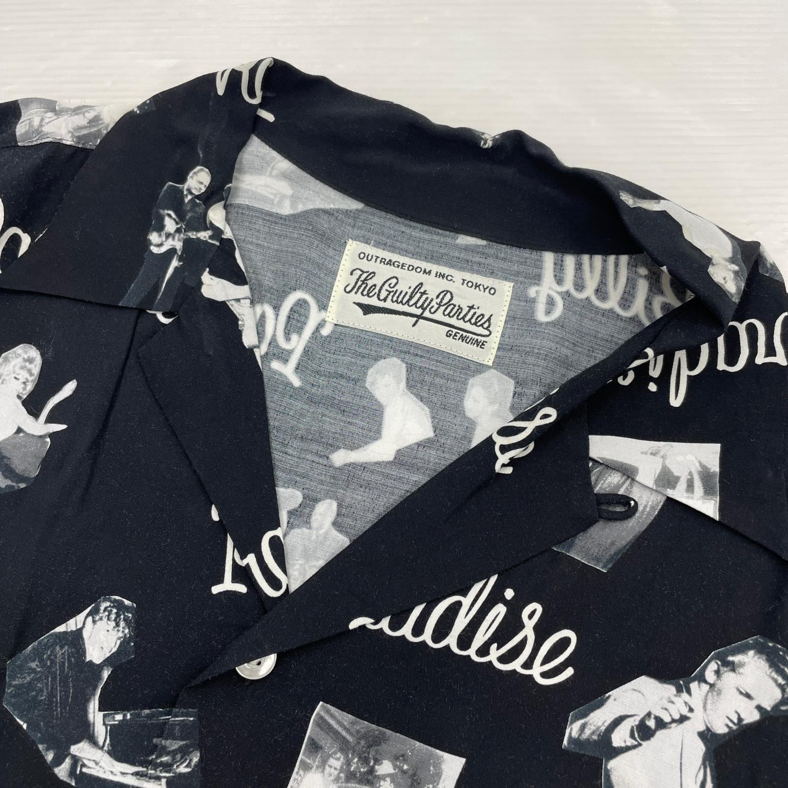 半袖シャツ WACKO MARIA ROCKABILLY S/S HAWAIAN SHIRT L ブラック L ブラック