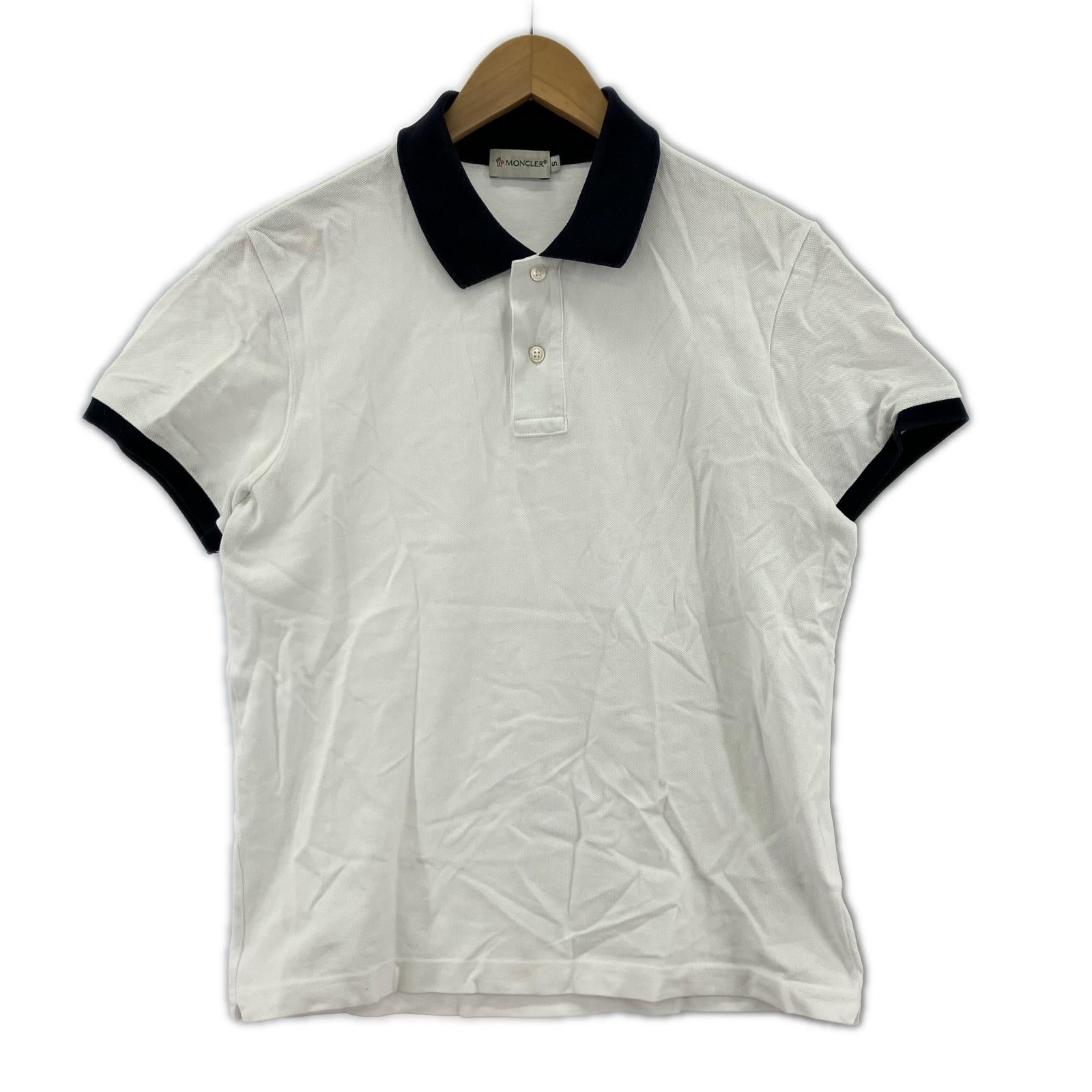 ポロシャツ MONCLER S/S リンガーポロシャツ S S ホワイト