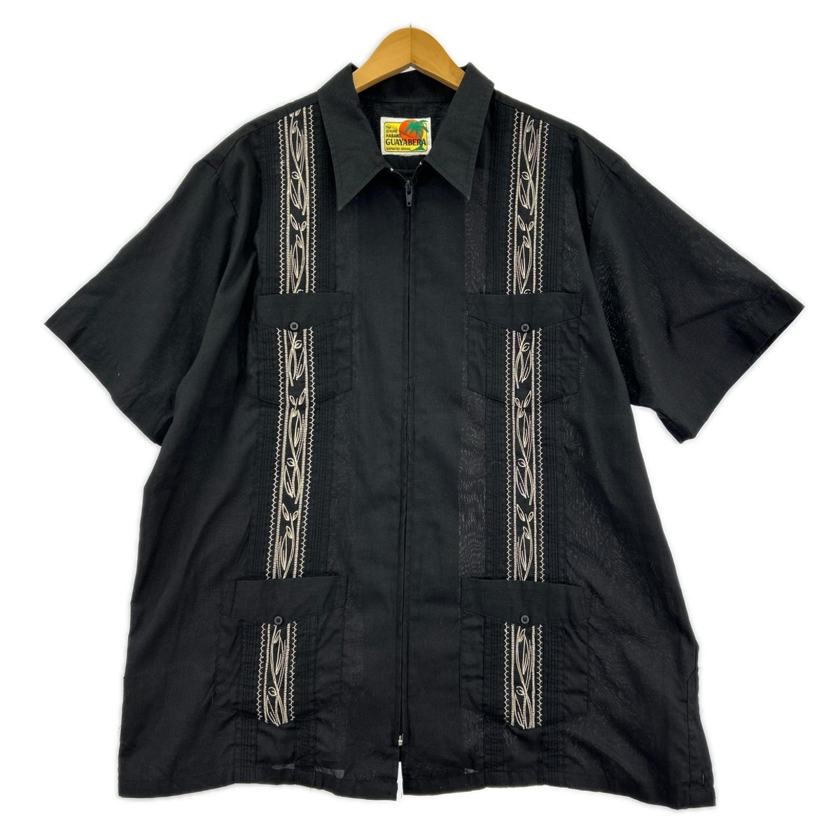 半袖シャツ guayabera ｷｭｰﾊﾞｼｬﾂ　BLK ブラック