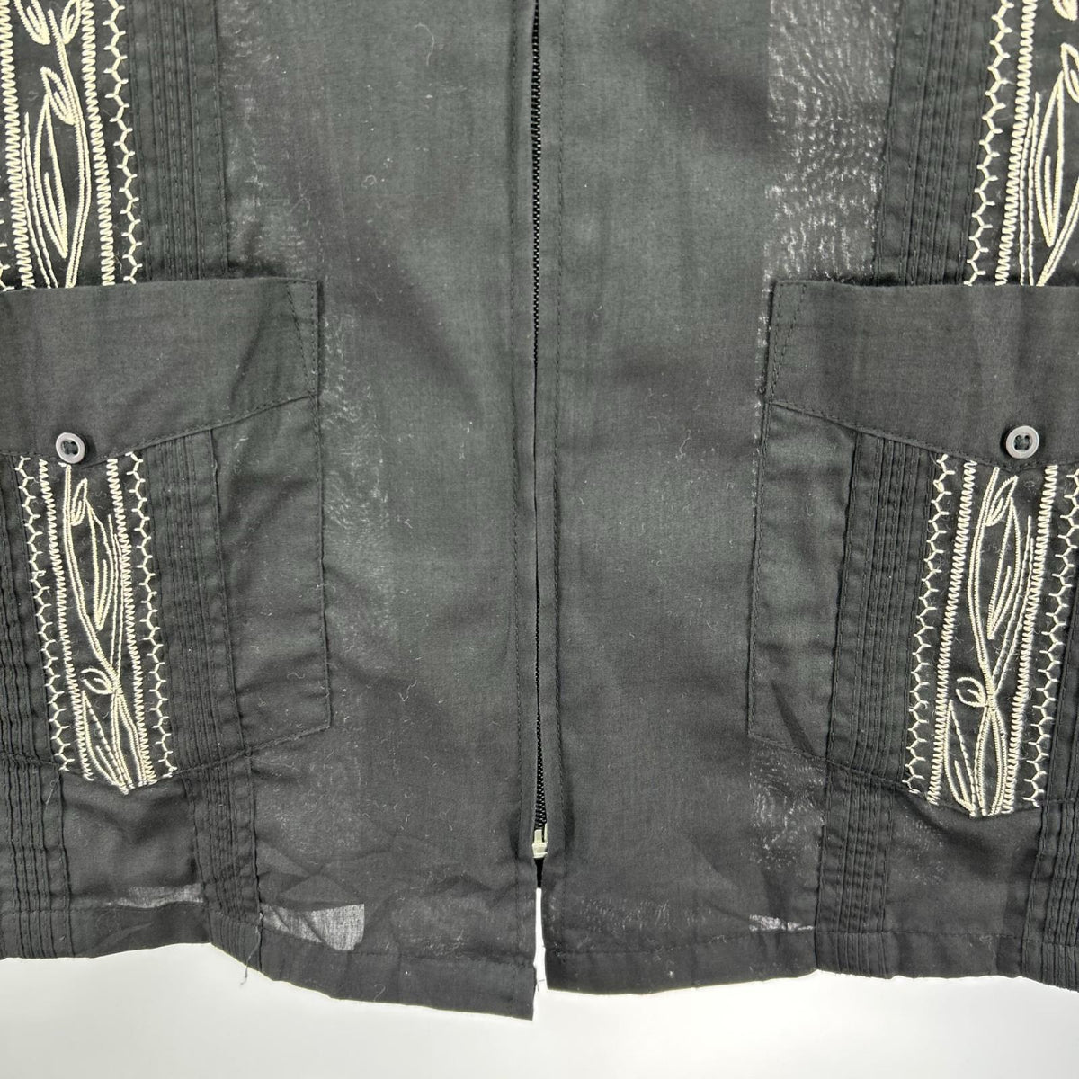 半袖シャツ guayabera ｷｭｰﾊﾞｼｬﾂ　BLK ブラック