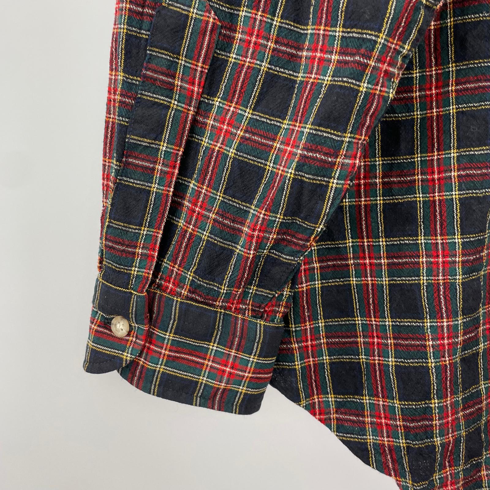 長袖シャツ 70s ウールチェックシャツ/サイズXL