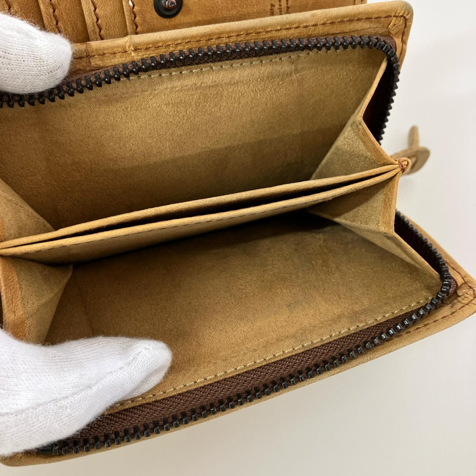 コンパクトウォレット レザーコンパクトウォレット 茶 ブラウン