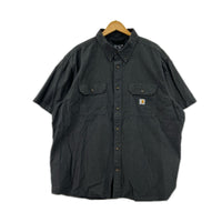 半袖シャツ LOOSE FIT ﾜｰｸｼｬﾂ 黒 2XL ブラック