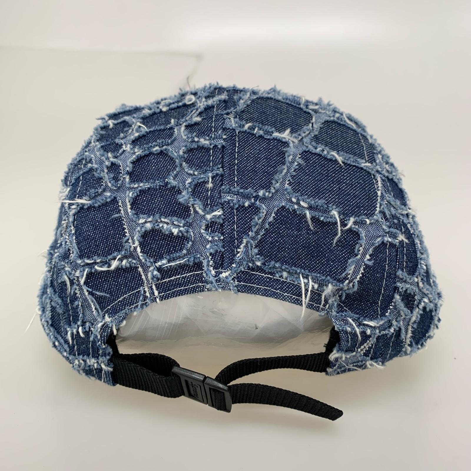 キャップ Supreme 25SS FRAYED CROC DENIM CAMP CAP 青 ブルー