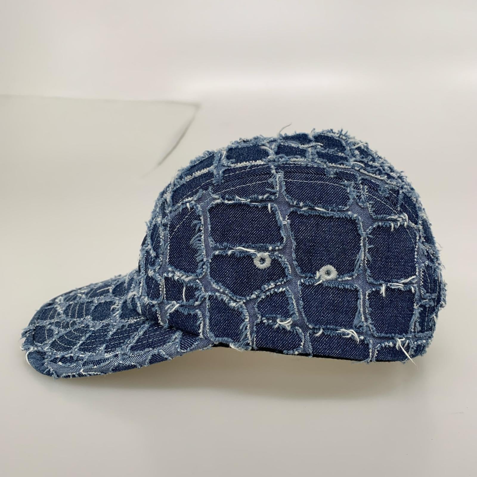 キャップ Supreme 25SS FRAYED CROC DENIM CAMP CAP 青 ブルー