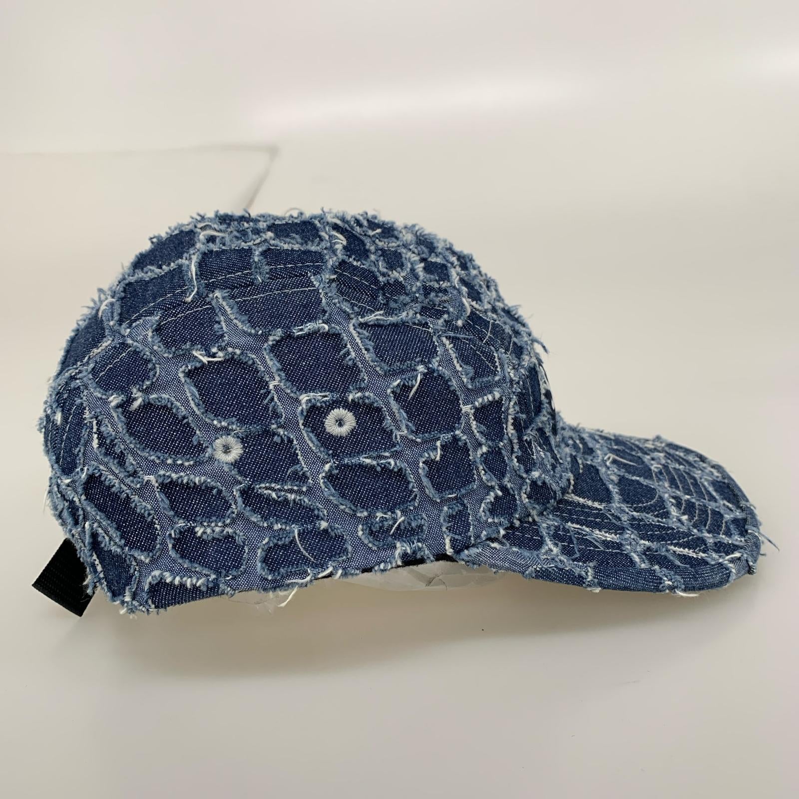 キャップ Supreme 25SS FRAYED CROC DENIM CAMP CAP 青 ブルー