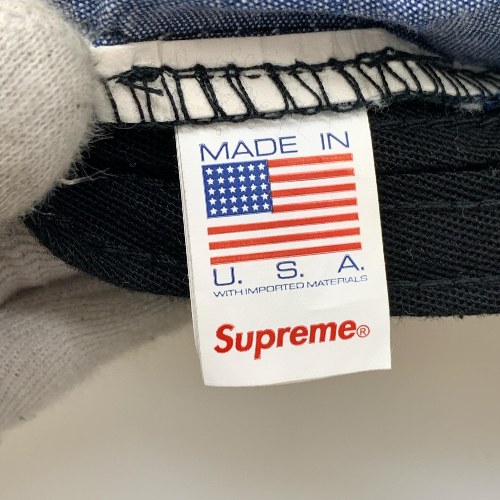 キャップ Supreme 25SS FRAYED CROC DENIM CAMP CAP 青 ブルー