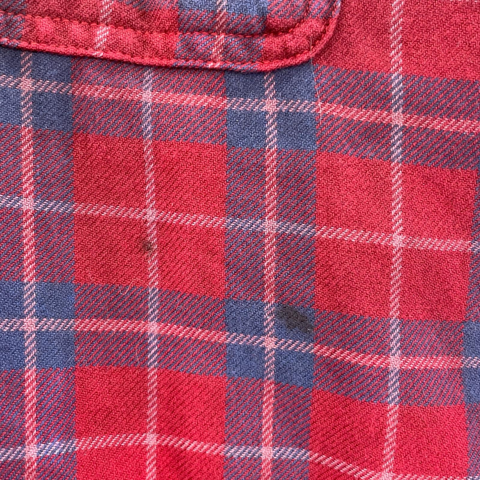 長袖シャツ カットオフチェックシャツ/サイズL L