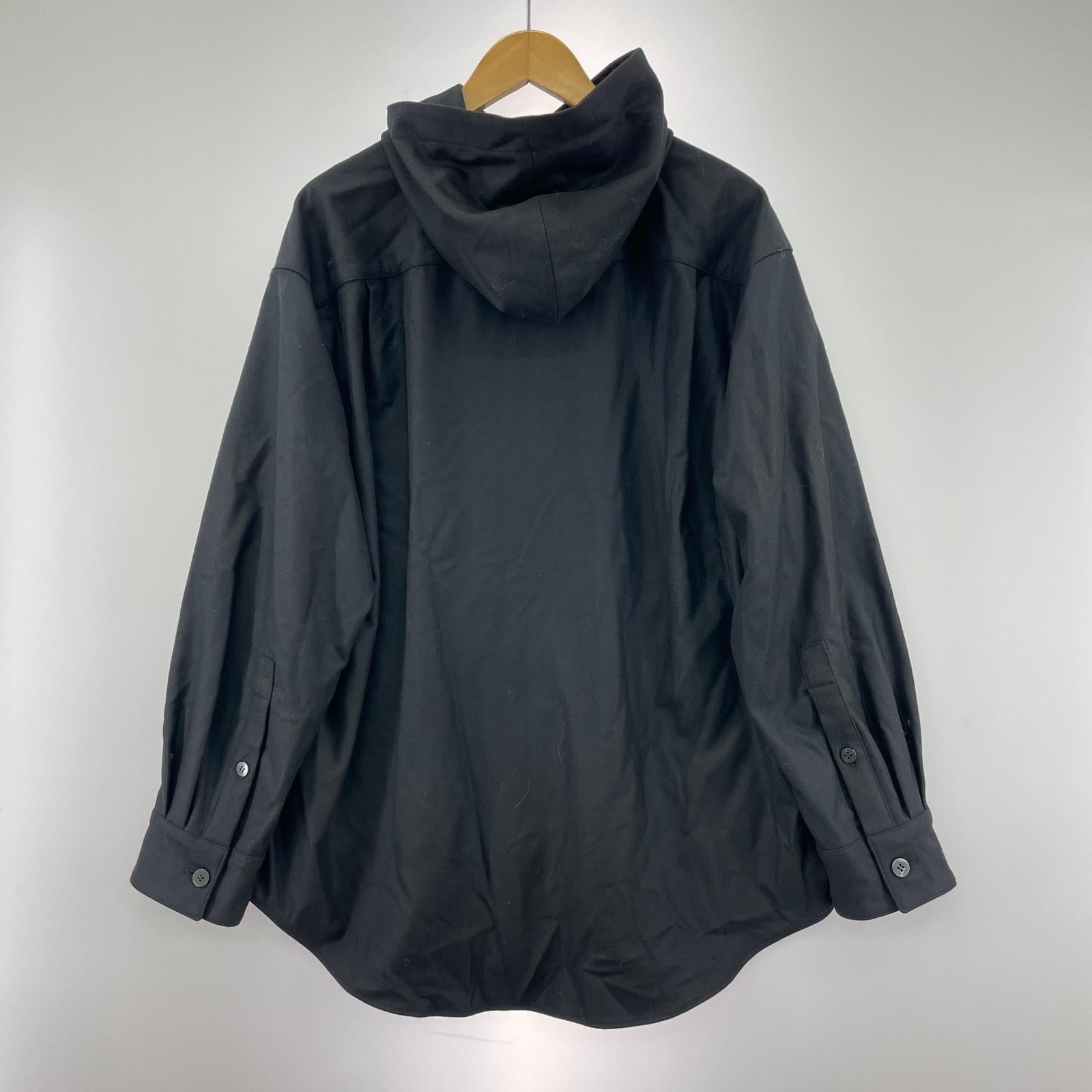 ジャケット 26SS ZIP-UP HOODIE IN WOOL FLANNEL (M) ブラック