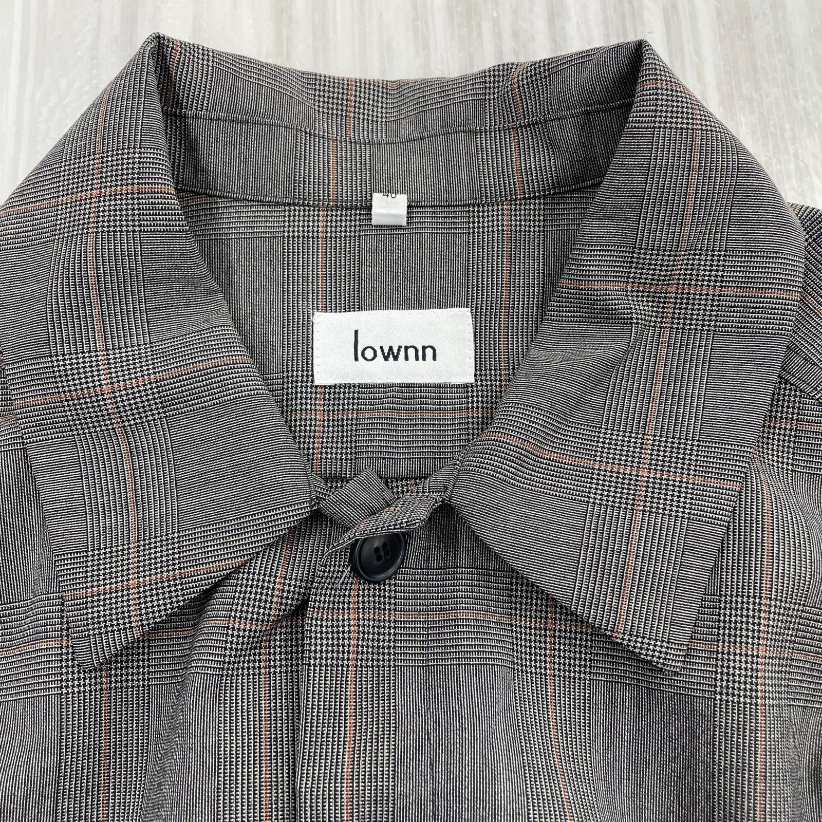 長袖シャツ lownn ウール グレンチェック 48 48 グレー