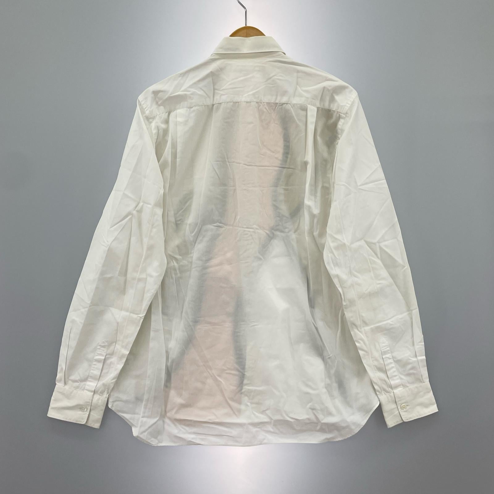 長袖シャツ パッチワーク/再構築/白 M ホワイト