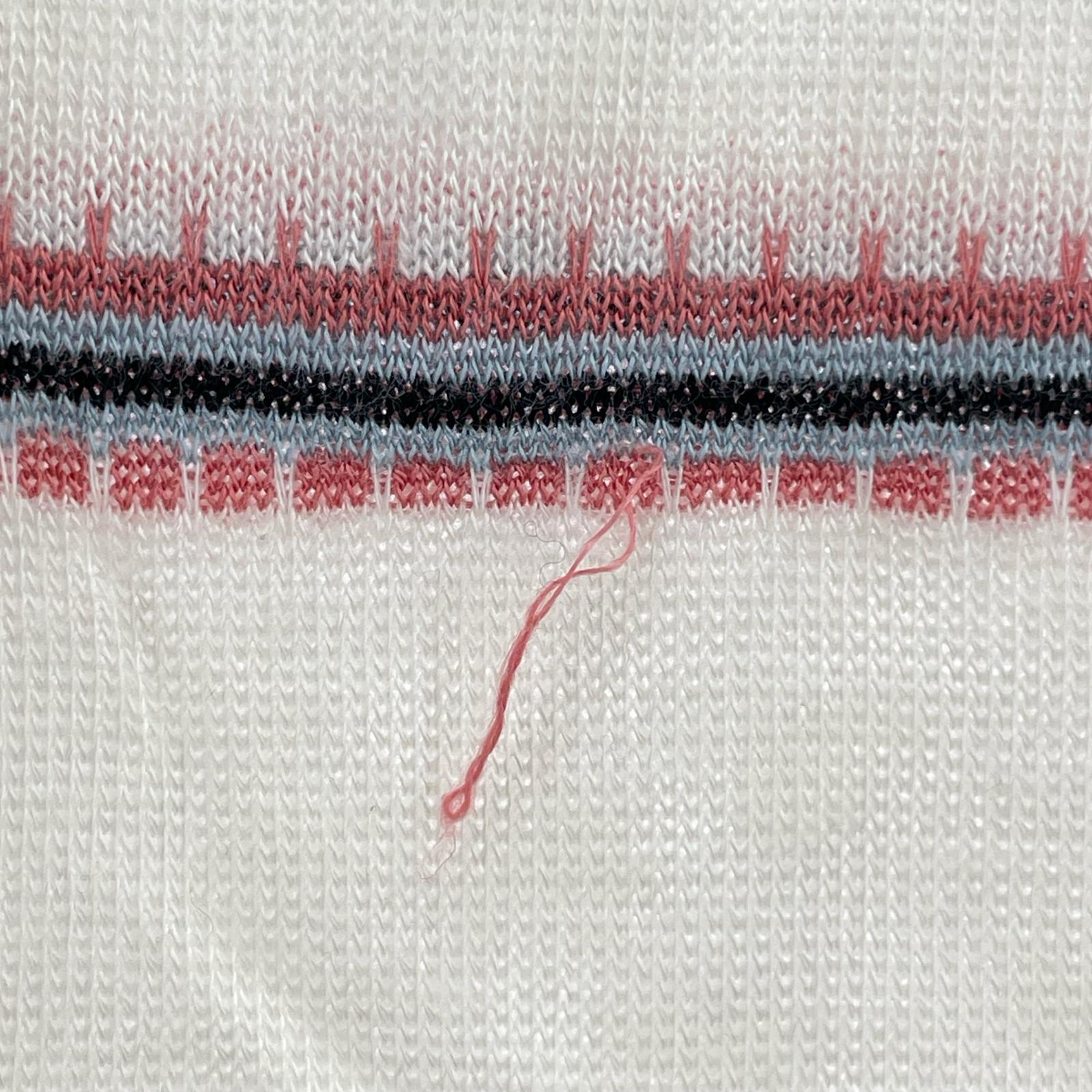 半袖Ｔシャツ SILK LINEN STRIPED KNIT TEE/白 L ホワイト