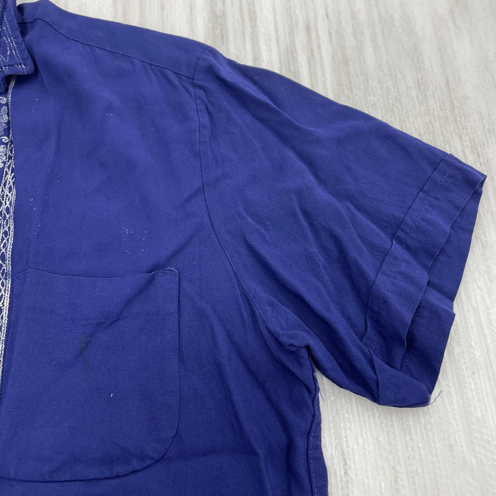 半袖シャツ Henry amber 半袖 ボーリングシャツ ネイビー M M ネイビー