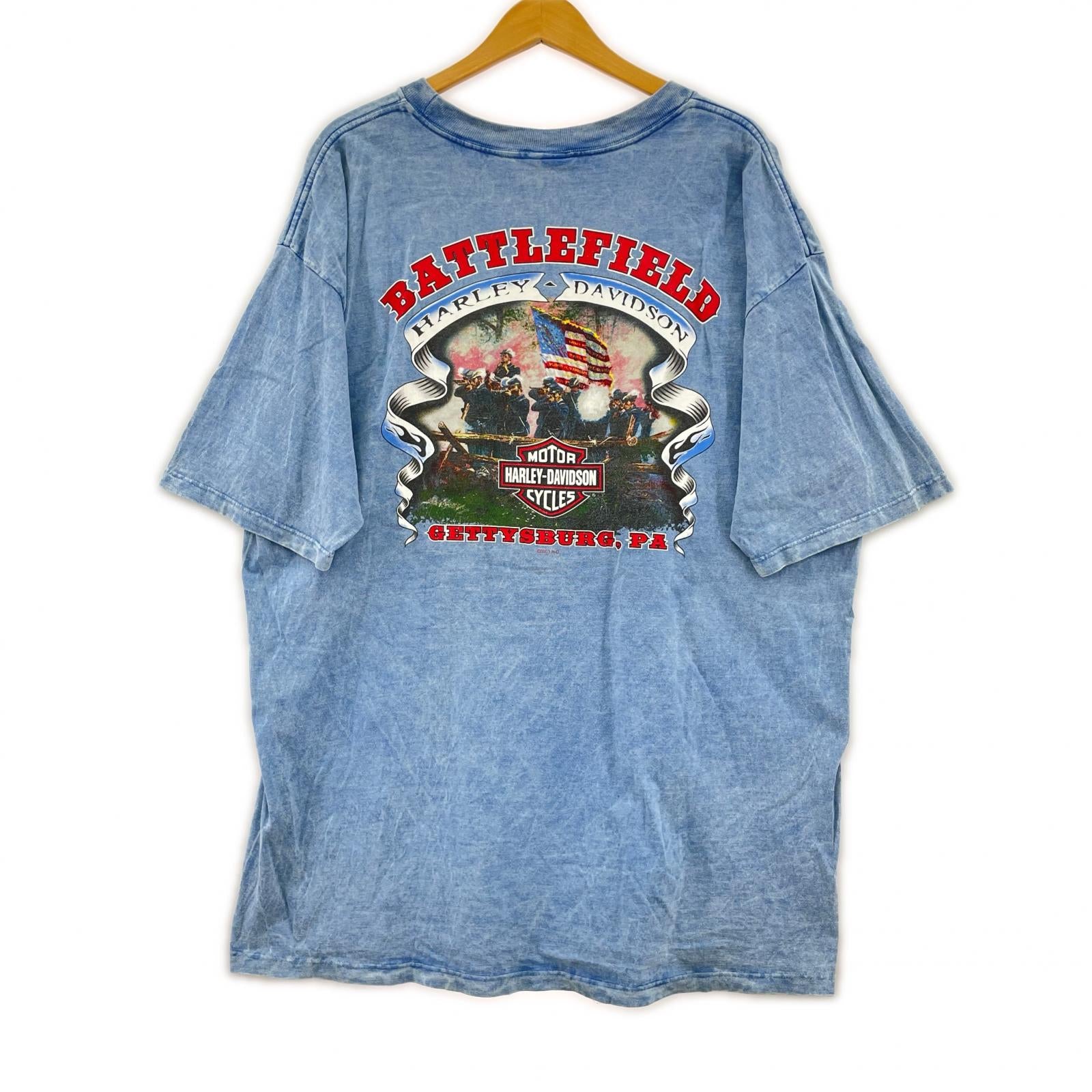 半袖Ｔシャツ USA製/BATTLEFIELD/両面/青 ブルー