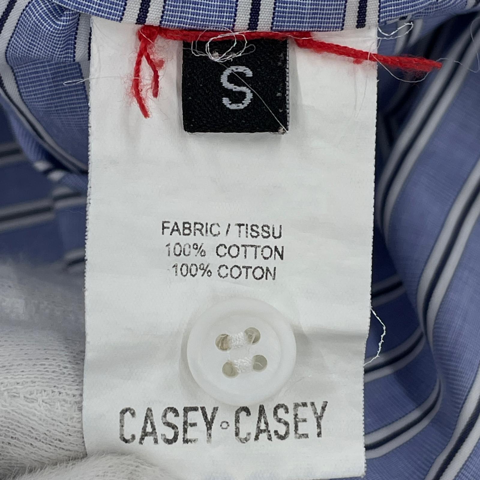 長袖シャツ CASEY-CASEY ストライプボーダーシャツ S 青 S ブルー