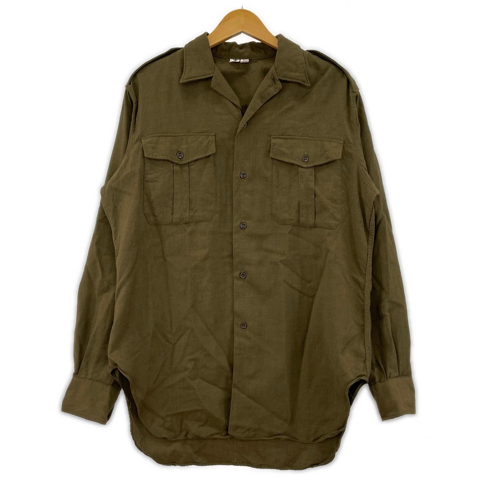 長袖シャツ フランス軍/ウールミリタリーシャツ/カーキ 39 カーキ