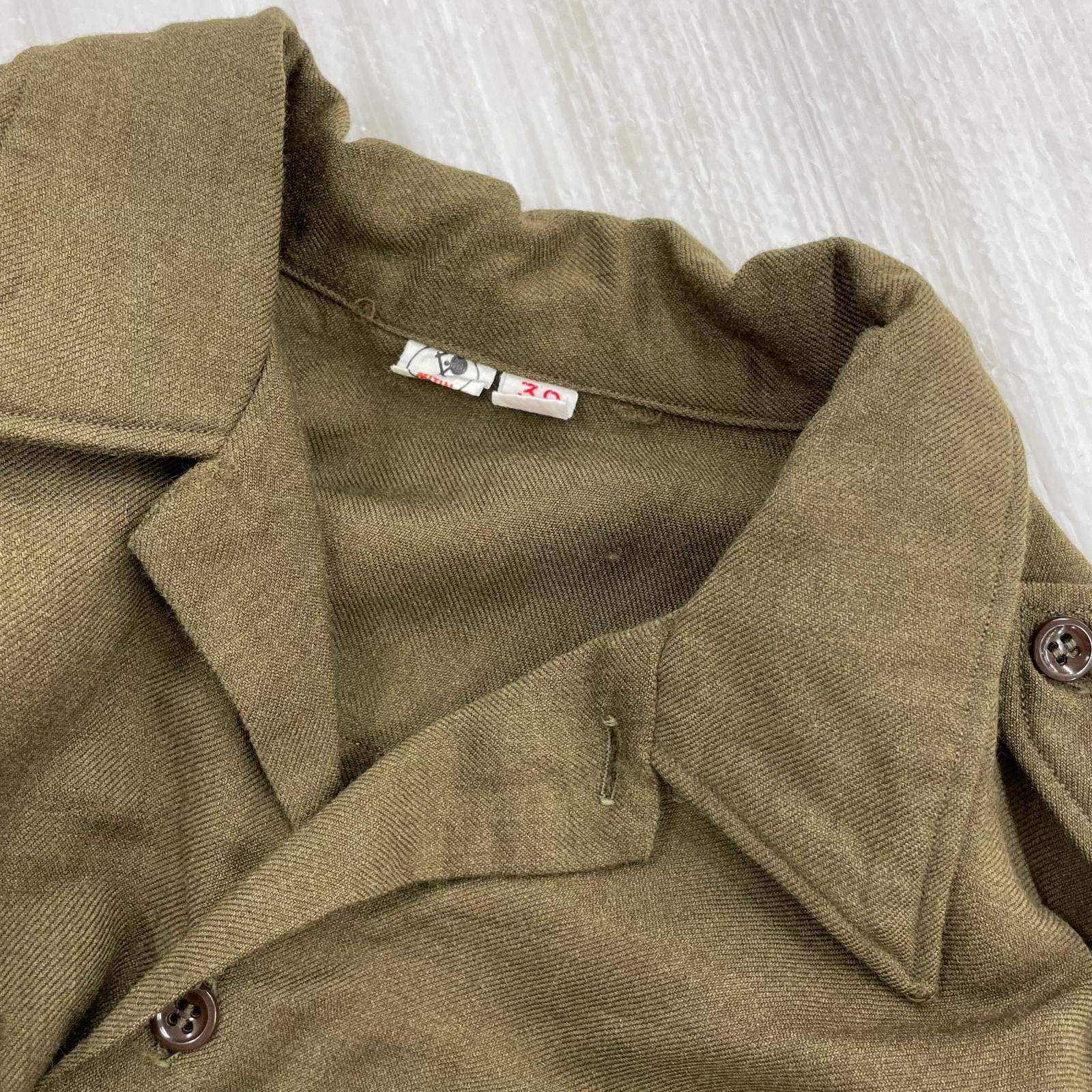 長袖シャツ フランス軍/ウールミリタリーシャツ/カーキ 39 カーキ