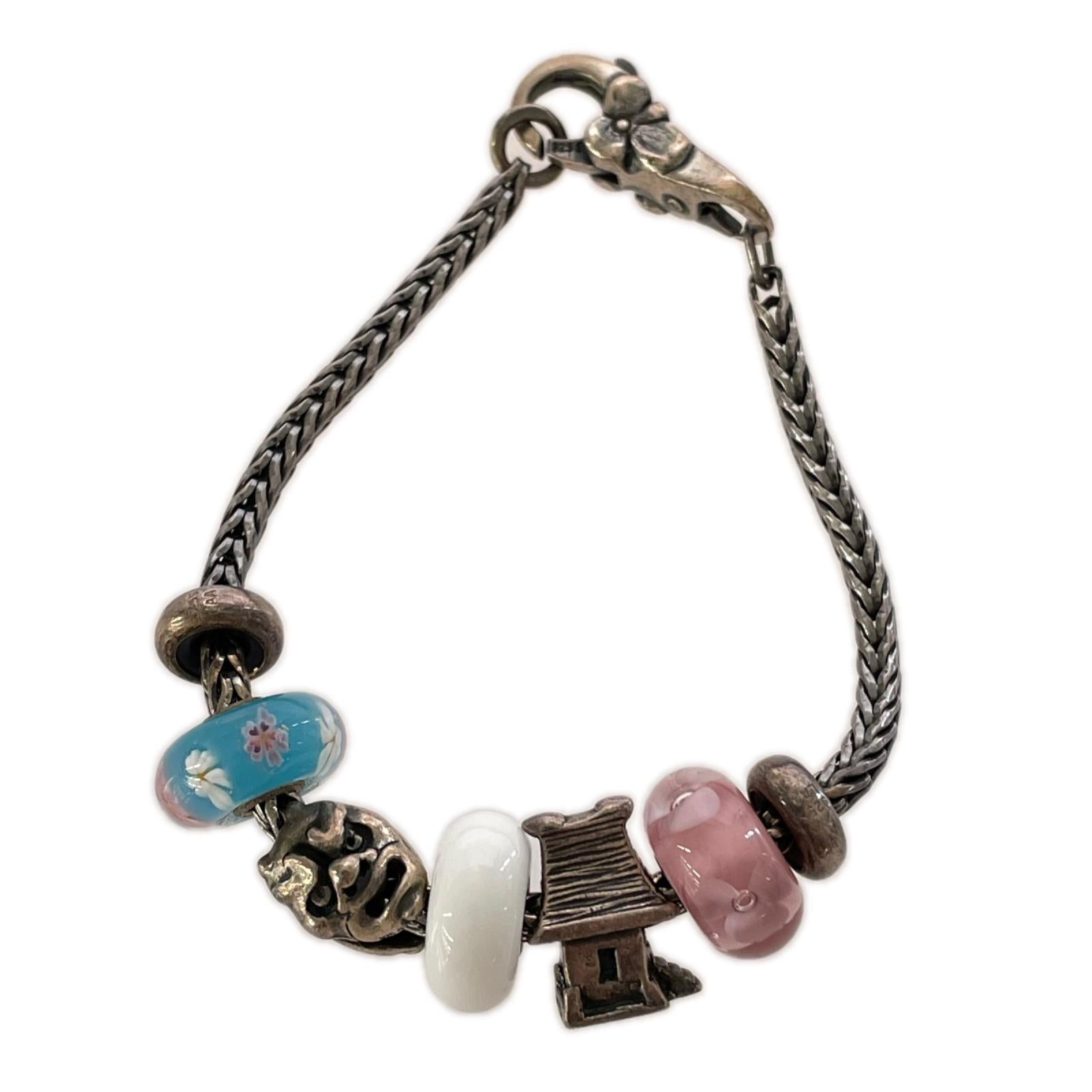 ブレスレット Trollbeads 能面チャーム シルバー