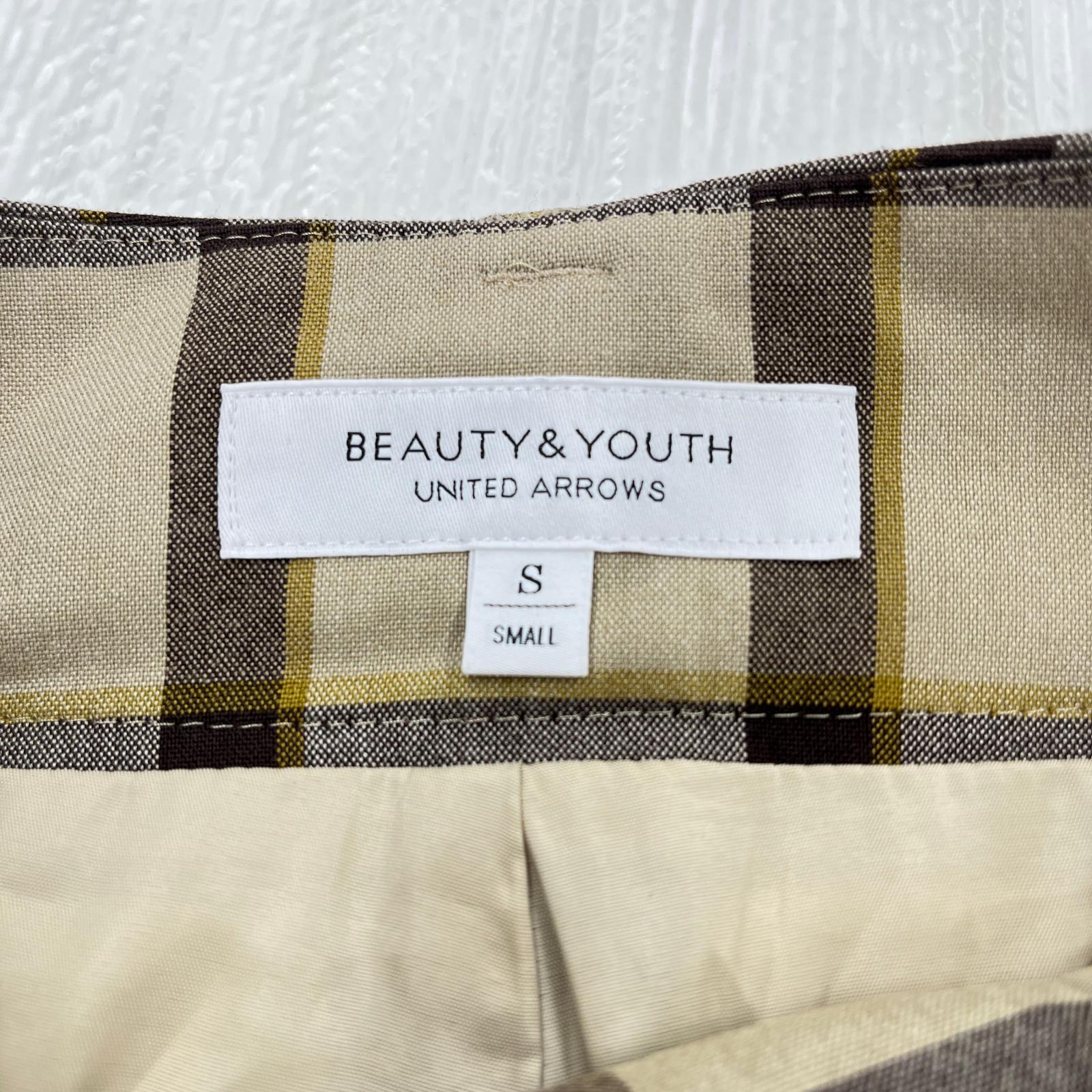 パンツ BEAUTY＆YOUTH UNITED ARROWS イージーパンツ チェック S ベージュ