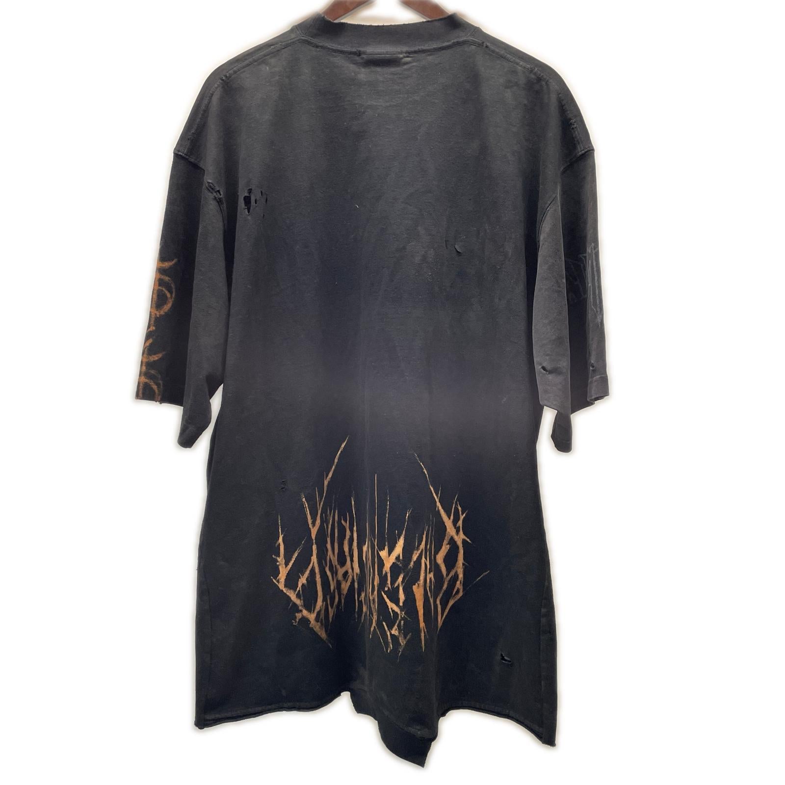 BALENCIAGA Paris moon up side down tee (5) ブラック 5