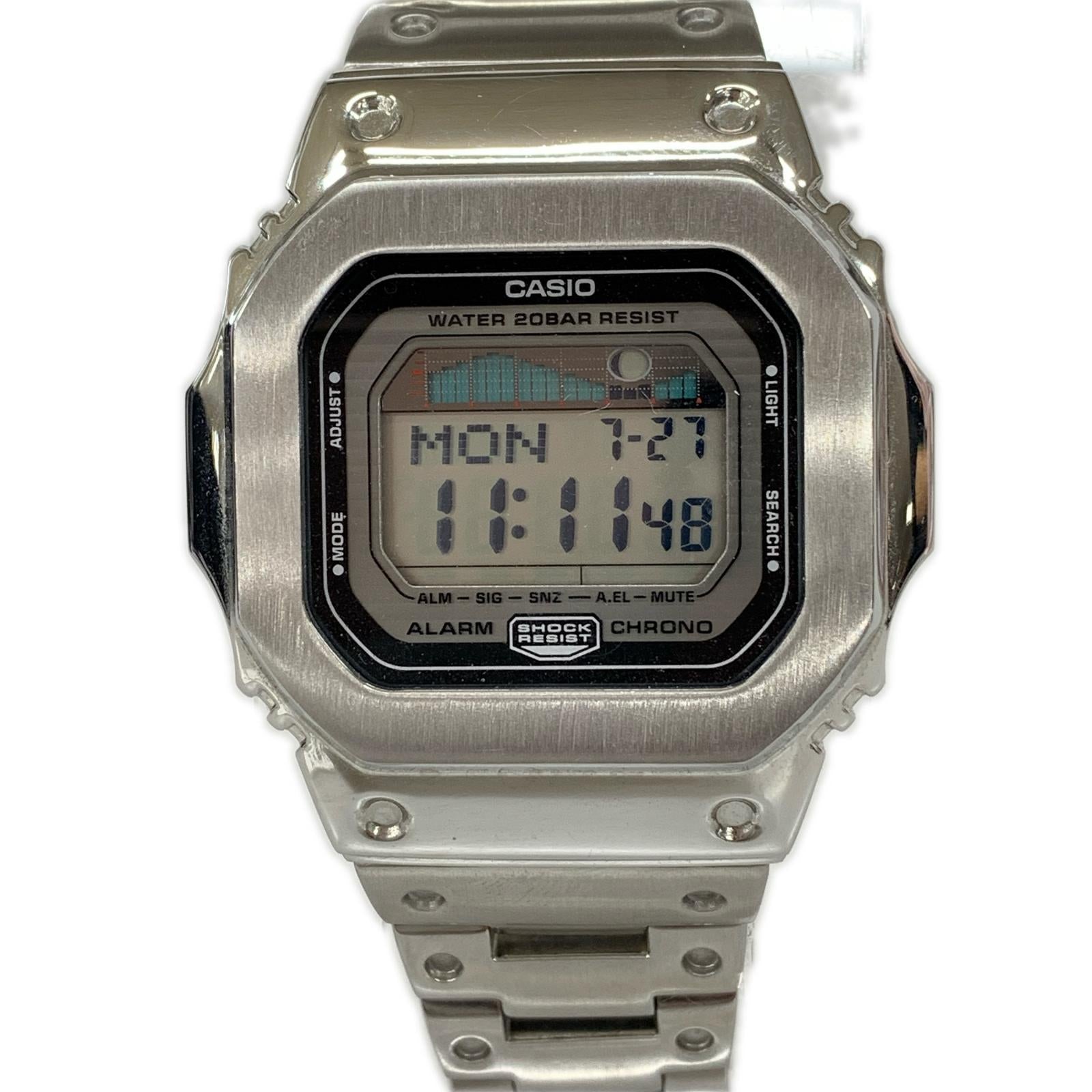腕時計 G-SHOCK GLX-5600 フルメタルカスタム デジタル時計 シルバー