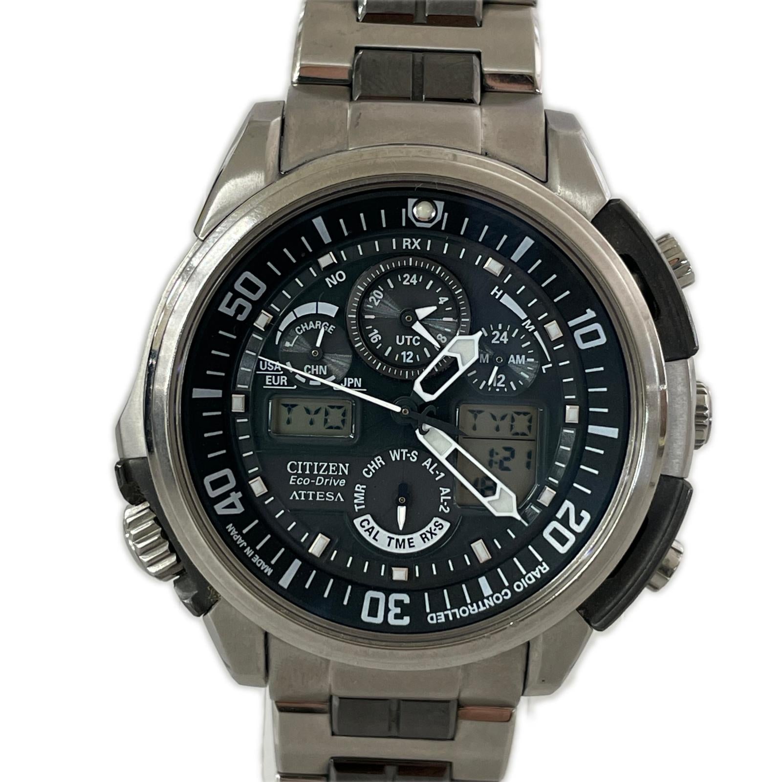 腕時計 ECO-DRIVE ATTESA U680-T013333 クロノグラフ ブラック