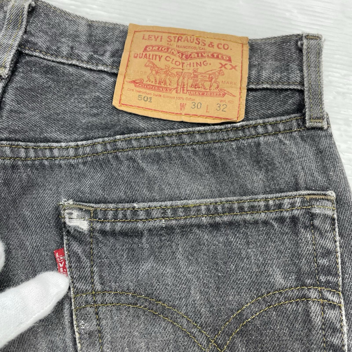デニムパンツ 90s 501 ﾒｷｼｺ製 ﾌﾞﾗｯｸ ﾘﾍﾟｱ (30) 30 ブラック