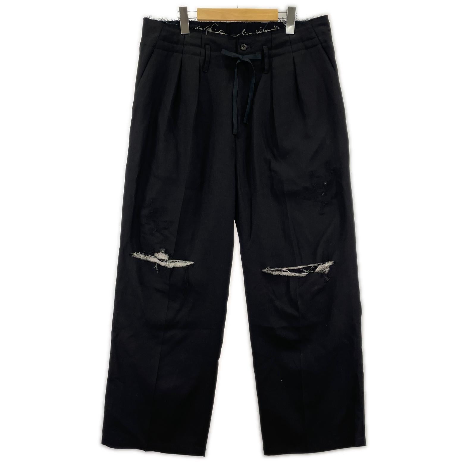 パンツ DAMAGE WOOL 2TCUK SLACKS ANC-PT79-B 2 ブラック