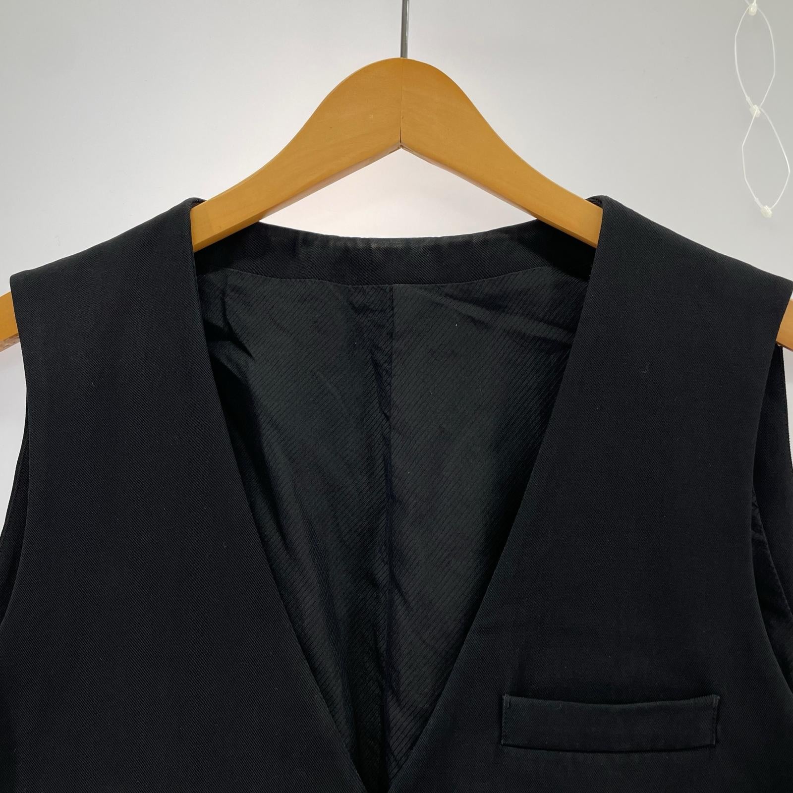 長袖シャツ 06AW NOIR期 アーガイルパッチ シルクベスト 3 ブラック