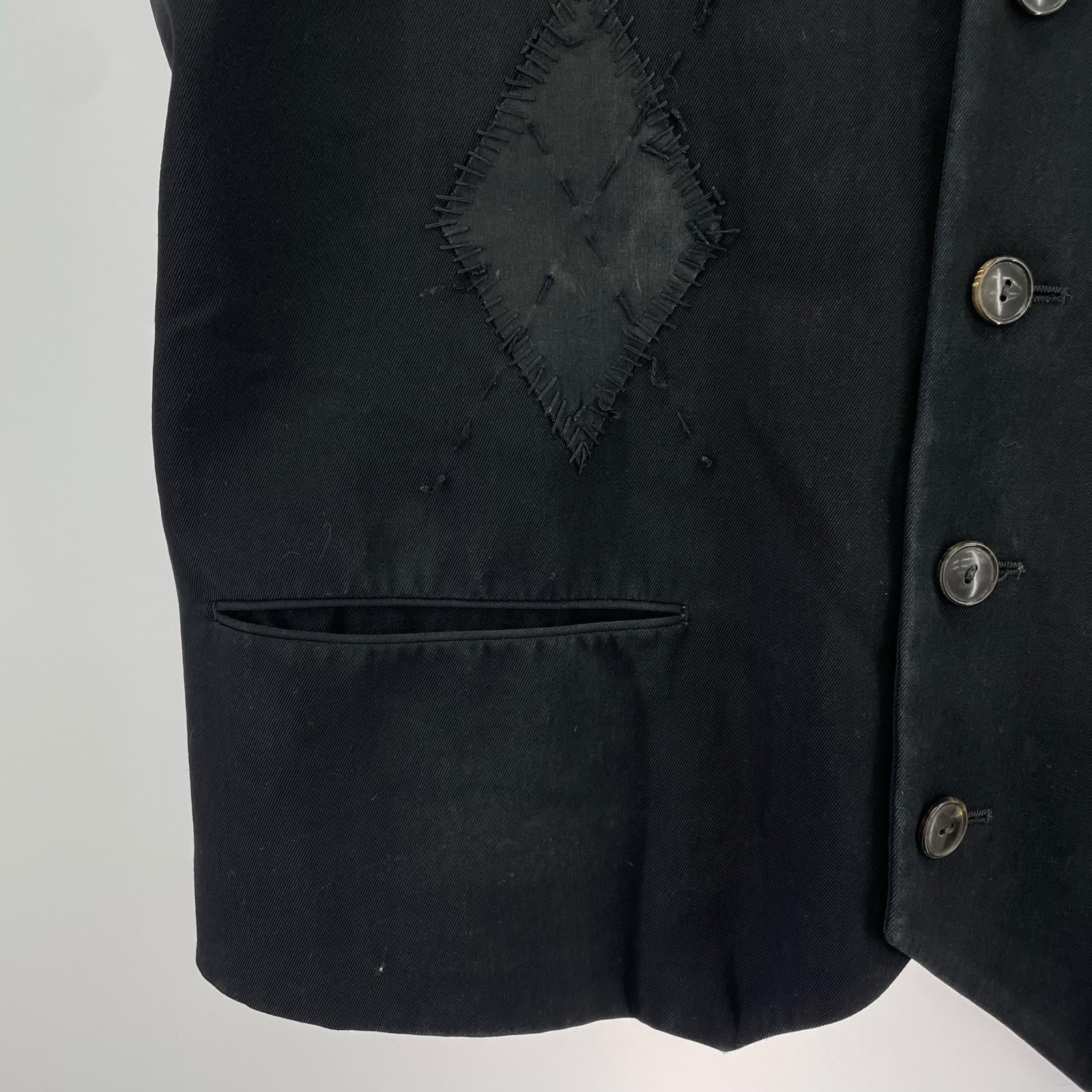長袖シャツ 06AW NOIR期 アーガイルパッチ シルクベスト 3 ブラック