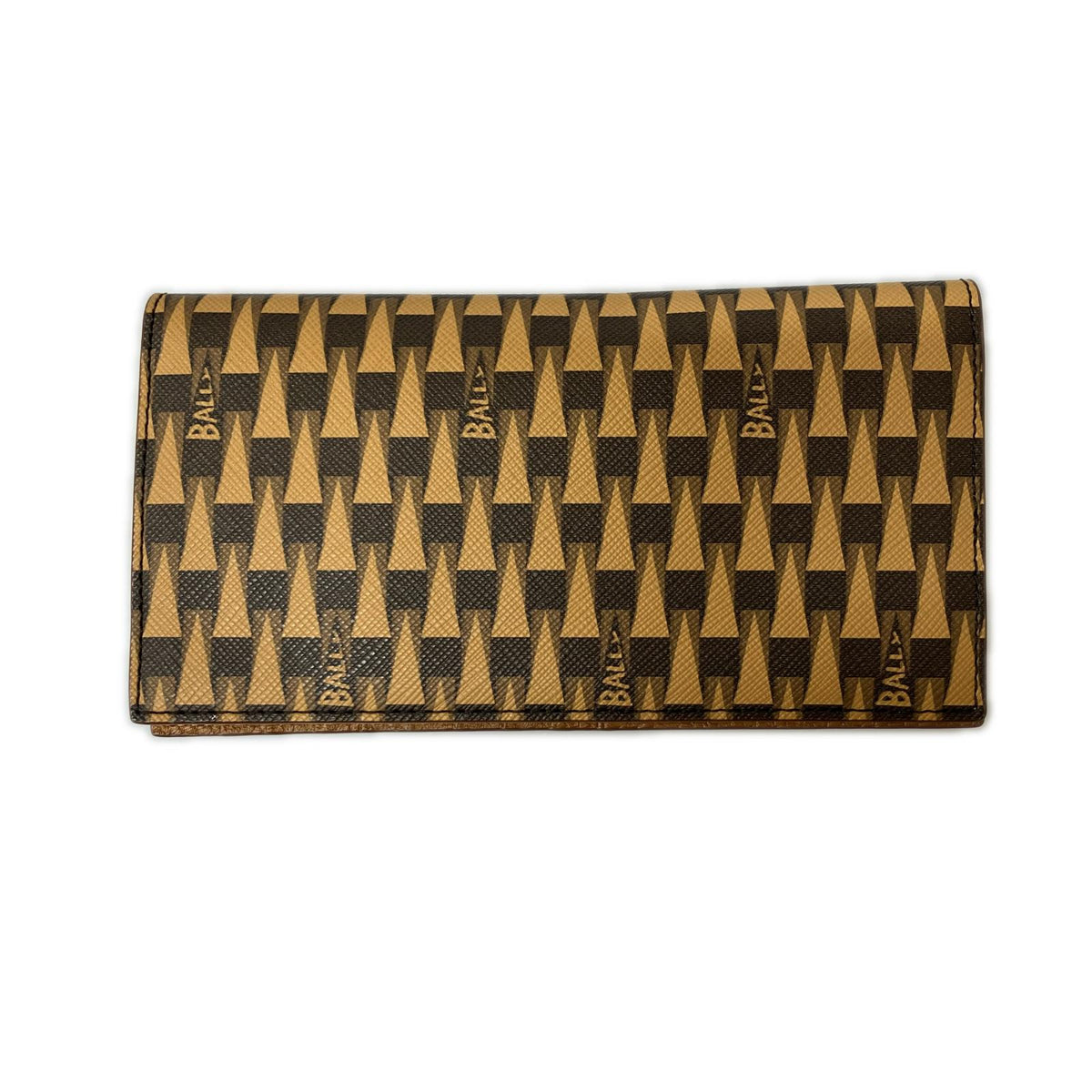 長財布 BALLY PNT CONTINENTAL 幾何学模様 長財布 ブラウン