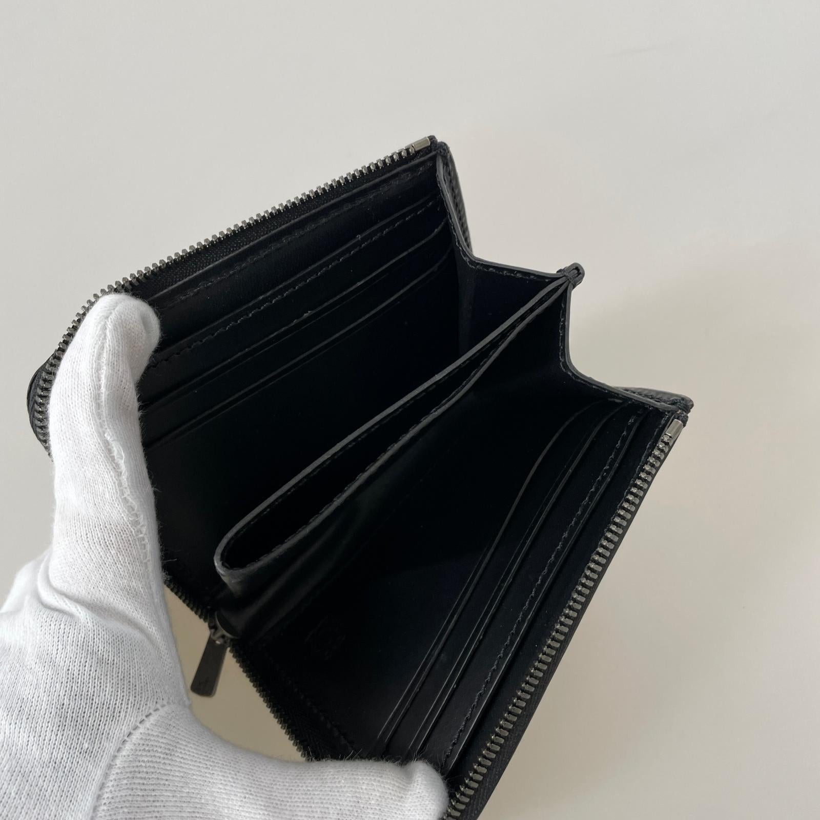 コンパクトウォレット ラウンドファスナー財布 ブラック ブラック