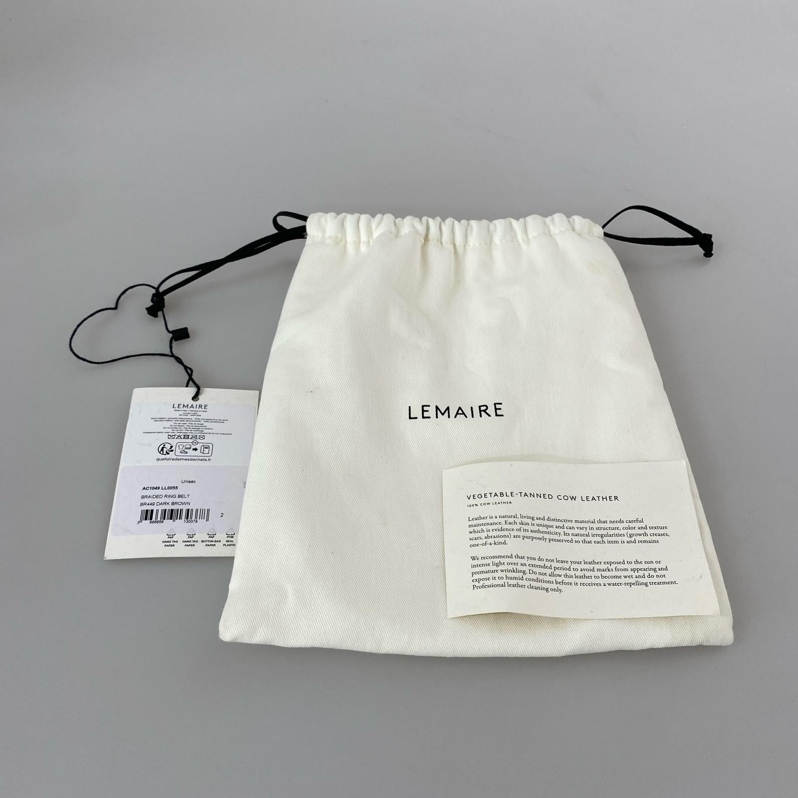 その他アクセサリー LEMAIRE BRAIDED RING BELT ダークブラウン