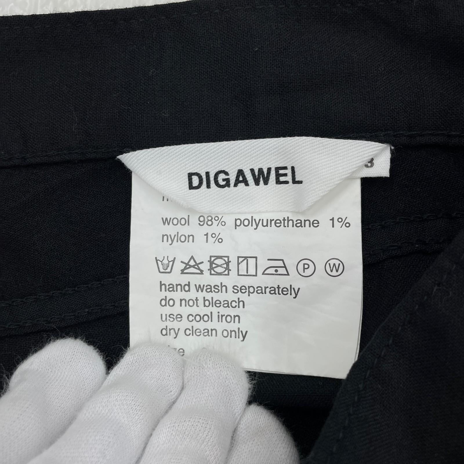 パンツ DIGAWEL ウールワイドパンツ 3 ブラック ブラック