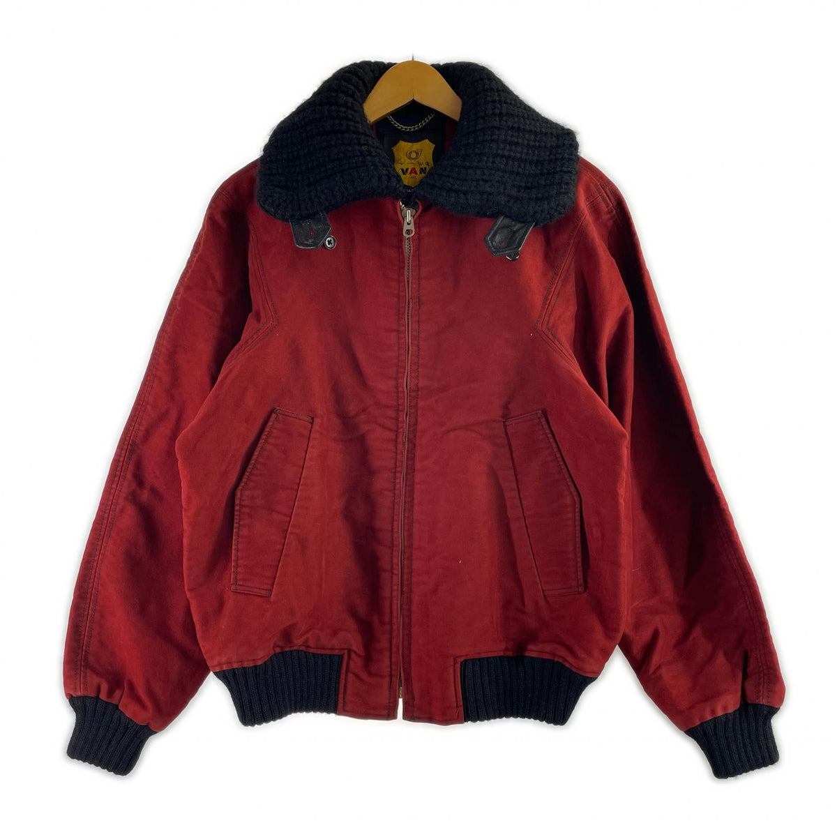 ジャケット 内側ﾁｪｯｸ　ﾓｰﾙｽｷﾝ ｼﾞｬｹｯﾄ　赤　M M レッド