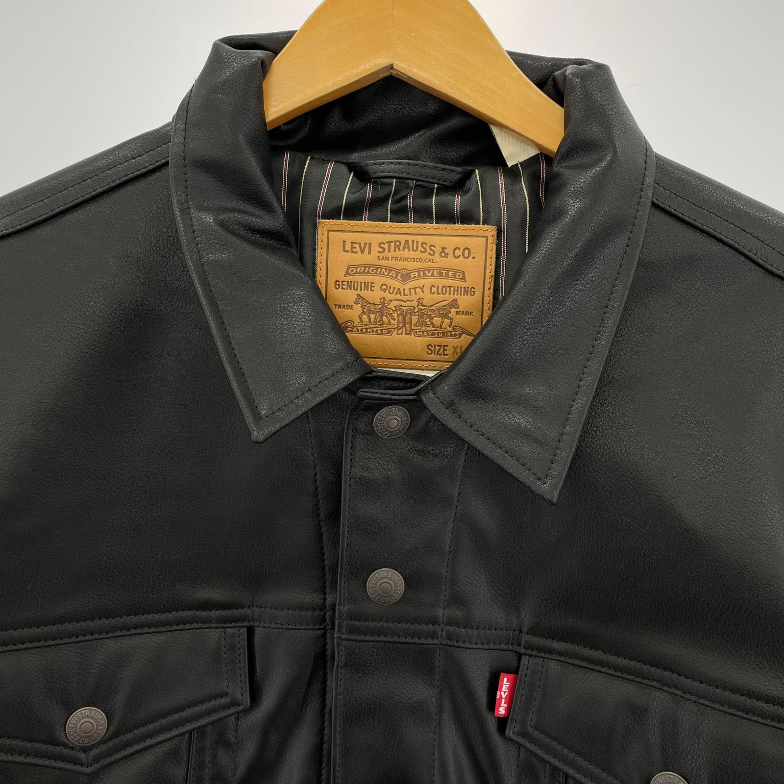 ジャケット Levi's APAN LIMITED LEATHER TRUCKER JACKET XL 黒 LL ブラック