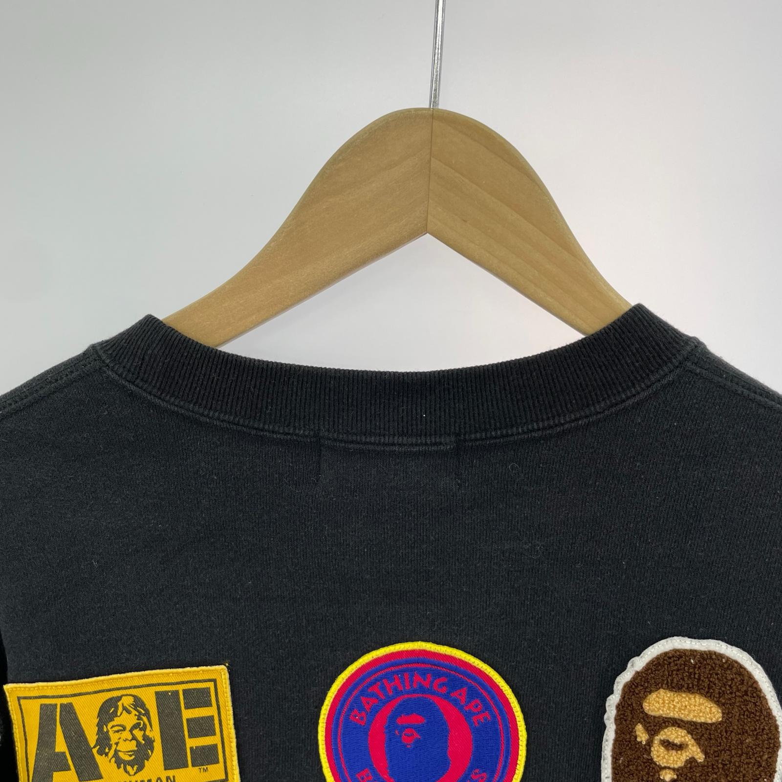 スウェット Patched Long Sleeve Tee 黒 (M) M ブラック