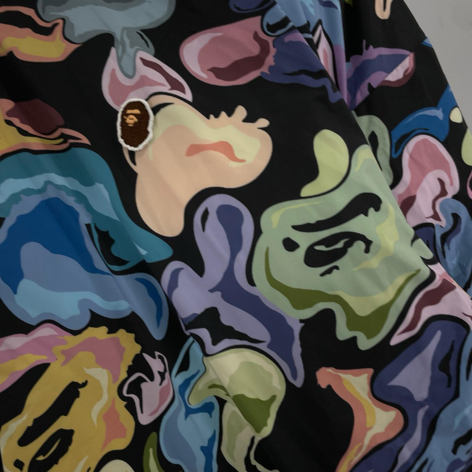 ダウンジャケット ART CAMO REVERSIBLE DOWN JACKET (L) L ブラック