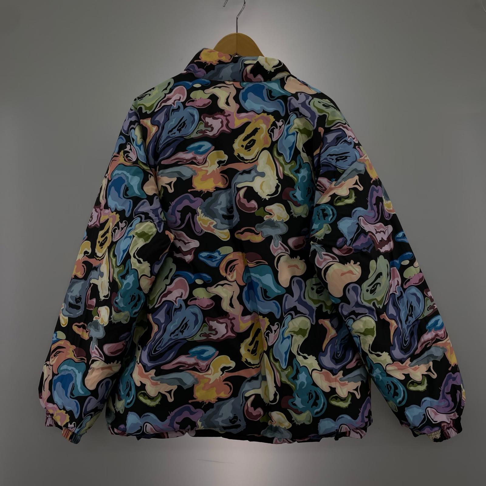 ダウンジャケット ART CAMO REVERSIBLE DOWN JACKET (L) L ブラック
