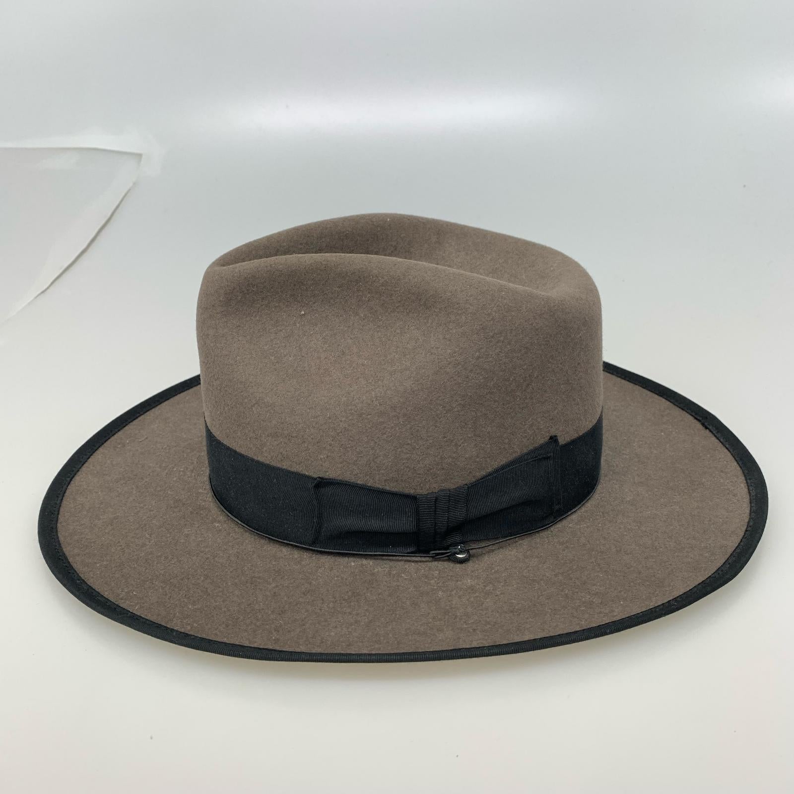 ハット STETSON ウール(ラビット) 中折れ ハット グレー×ブラック ブラウン