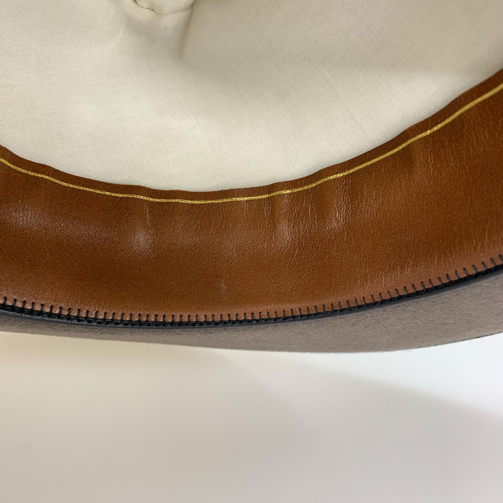 ハット STETSON ウール(ラビット) 中折れ ハット グレー×ブラック ブラウン