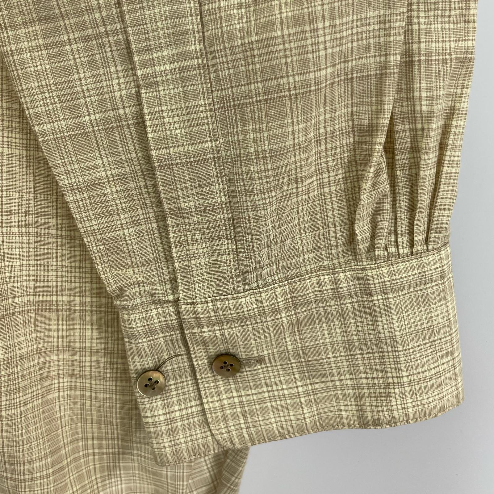 長袖シャツ コットン チェック柄シャツ　2 2 ベージュ