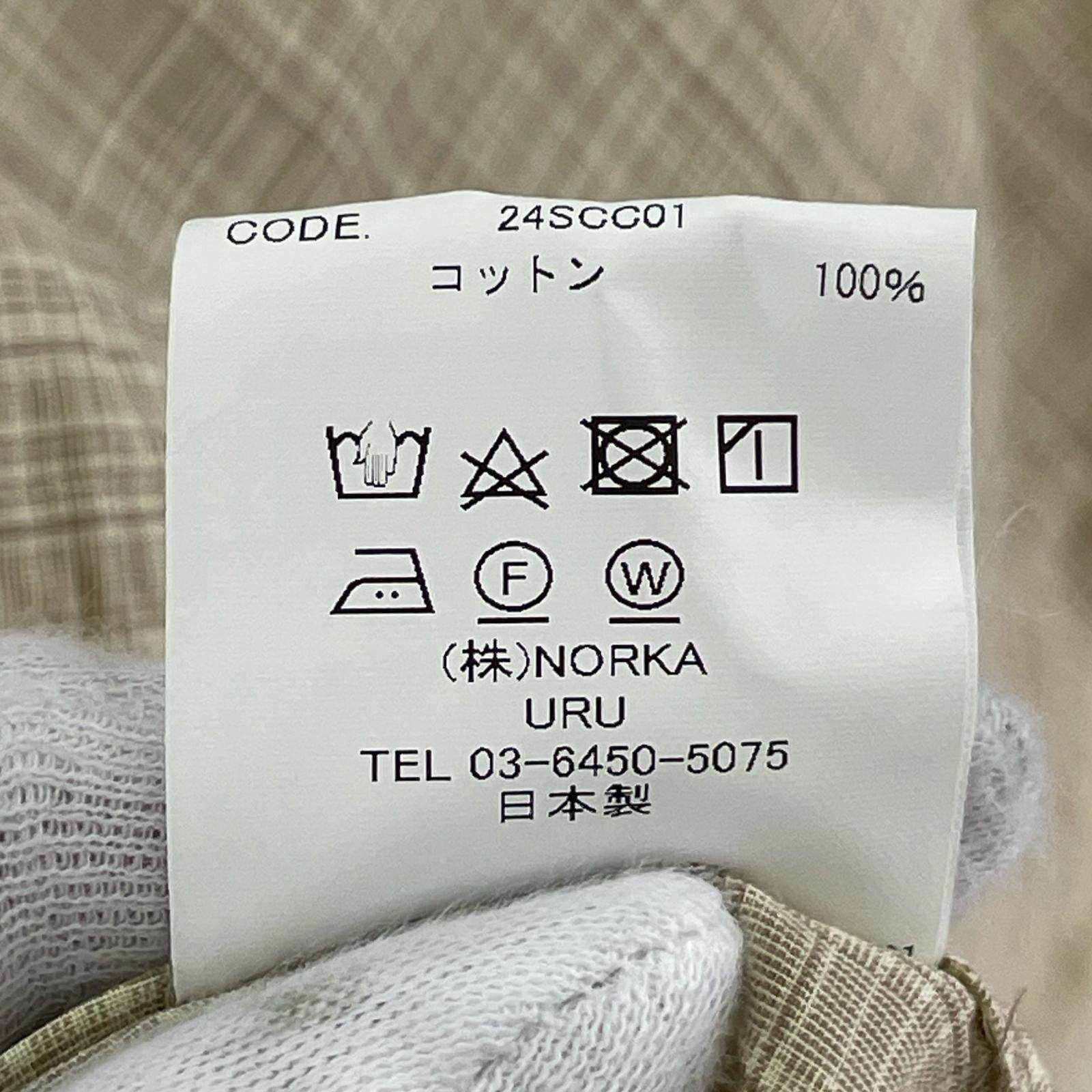 長袖シャツ コットン チェック柄シャツ　2 2 ベージュ