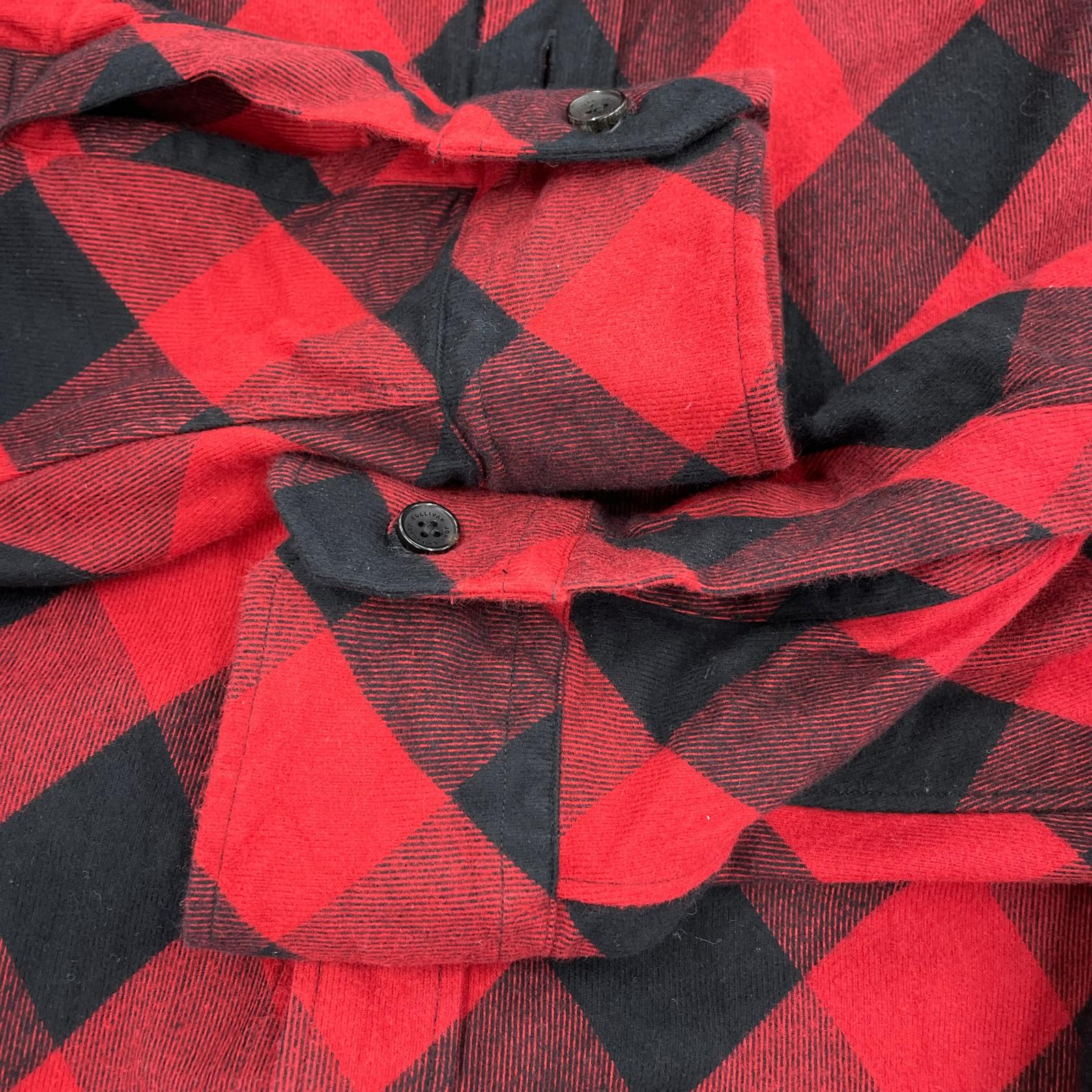 長袖シャツ Big flannel shirts 赤 (S) S レッド
