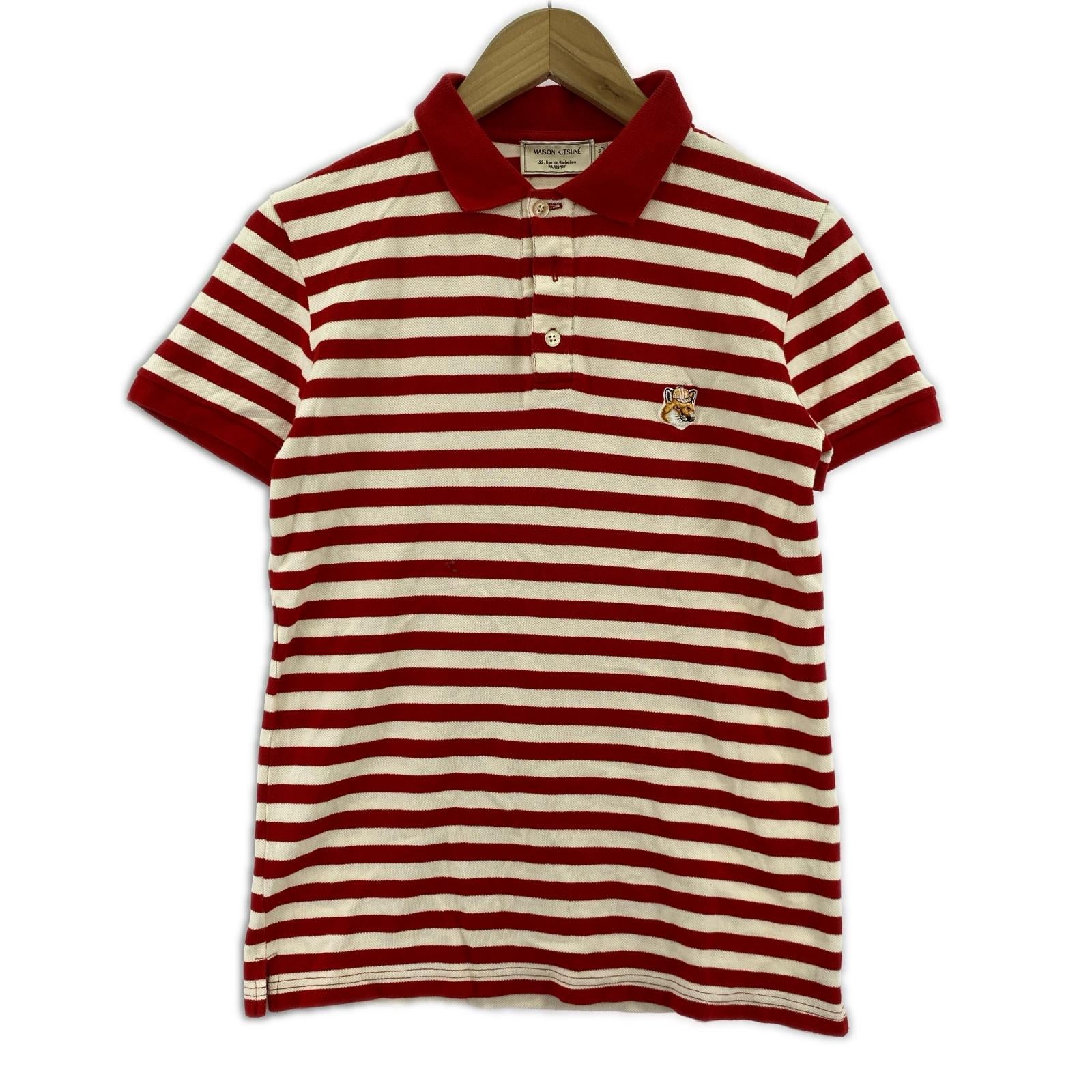 ポロシャツ STRIPED CLASSIC POLO RED/WHT XXS