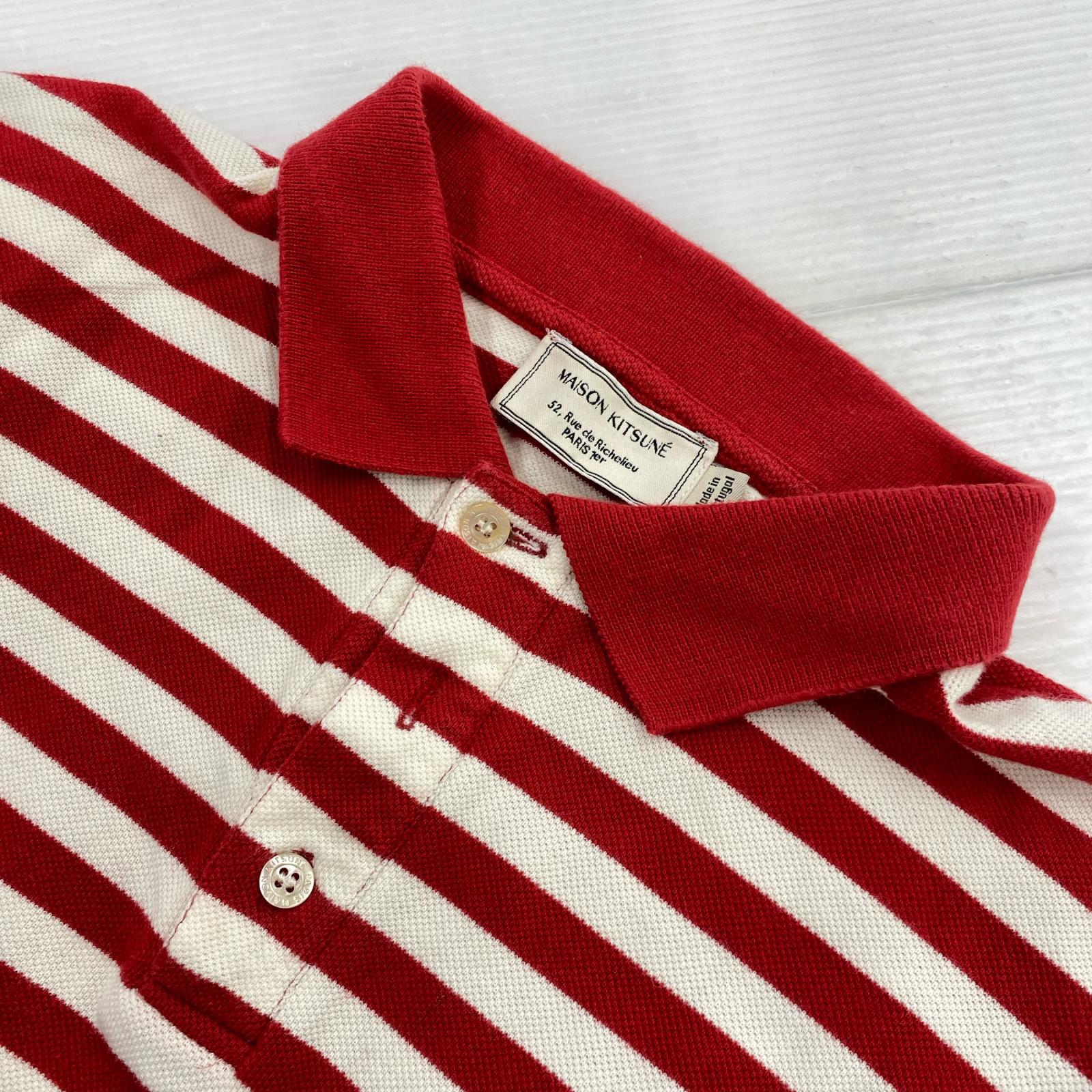 ポロシャツ STRIPED CLASSIC POLO RED/WHT XXS