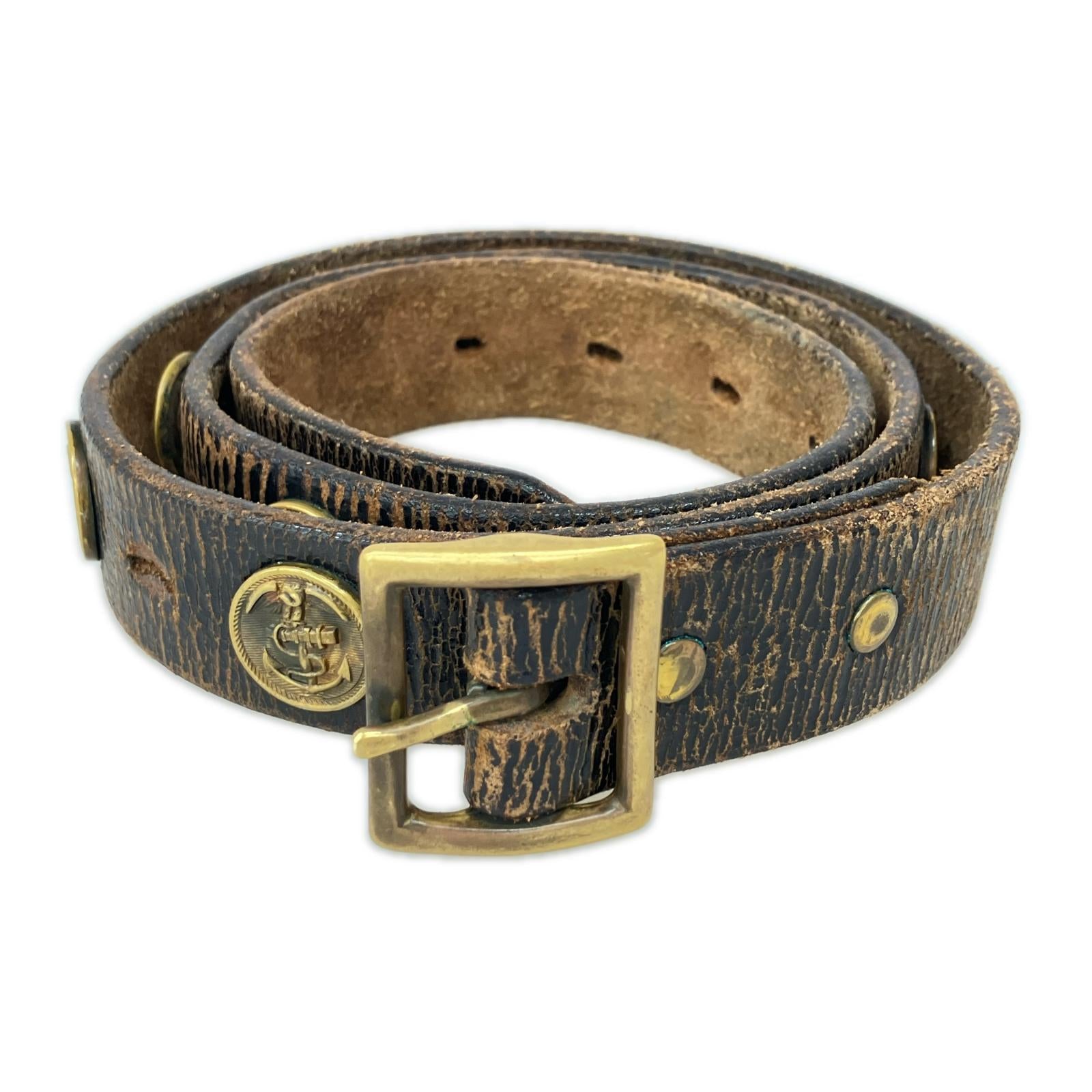 その他アクセサリー RRL コンチョ レザーベルト ブラウン
