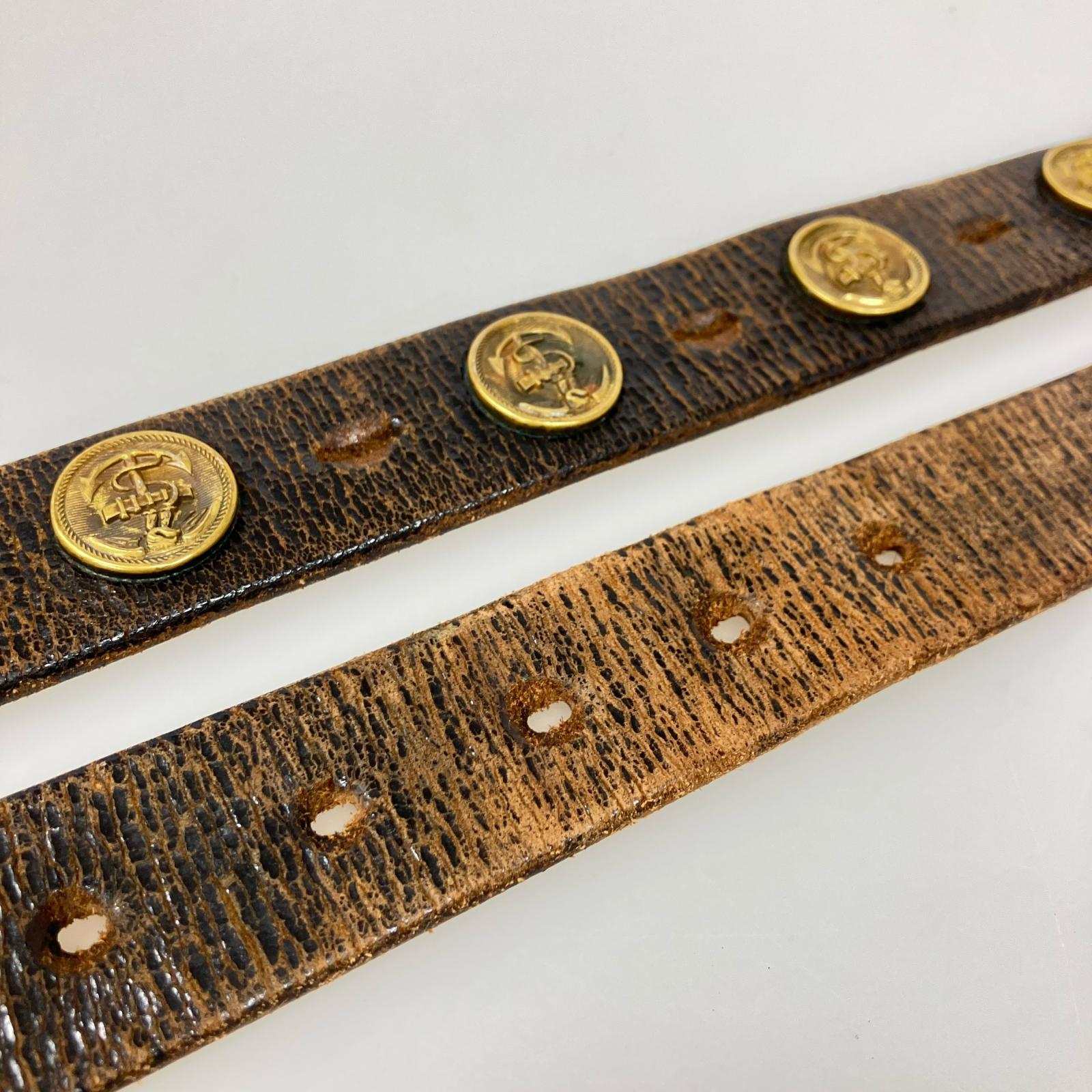 その他アクセサリー RRL コンチョ レザーベルト ブラウン